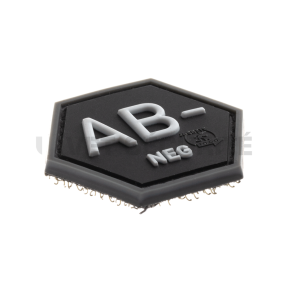 Schwarzer achteckiger Patch Blutgruppe AB negativ - Jacket To Go