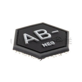 Schwarzer achteckiger Patch Blutgruppe AB negativ - Jacket To Go