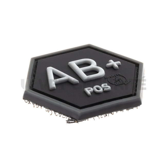 Patch Hexagonal Noir Groupe Sanguin AB Positif - Jacket To Go