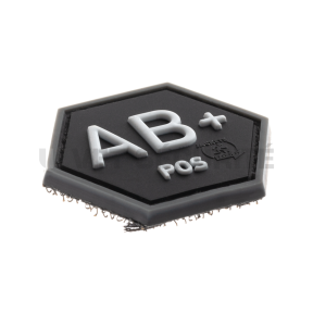 Patch Hexagonal Noir Groupe Sanguin AB Positif - Jacket To Go