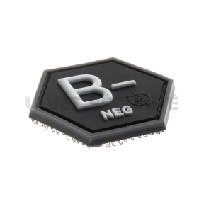 Patch Hexagonal Noir Groupe Sanguin B négatif - Jacket To Go