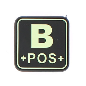 Patch Groupe Sanguin Carré Noir phosphorescent B positif - Jacket To Go