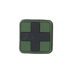 Patch 3D PVC croix noir sur fond vert - 101 Inc
