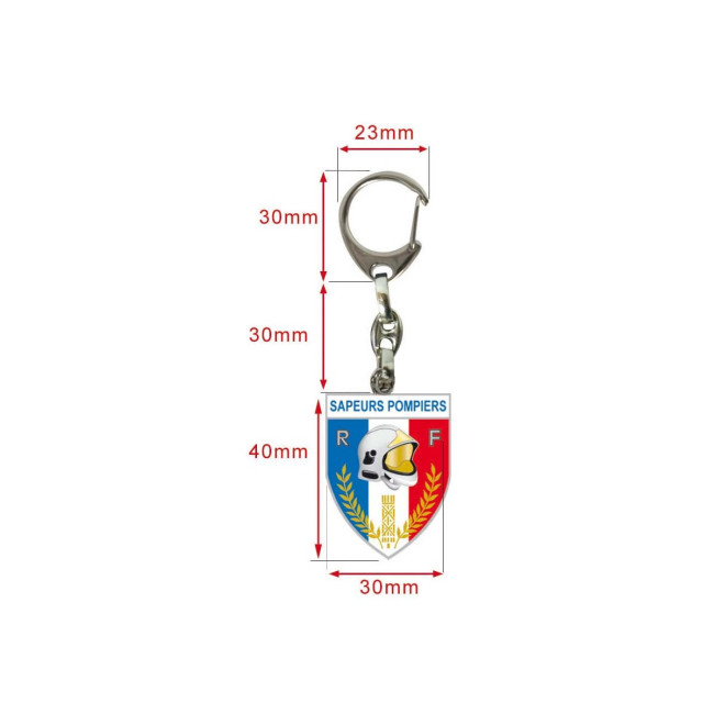 Metalen Sleutelhanger Brandweer Embleem - Patrol Equipements