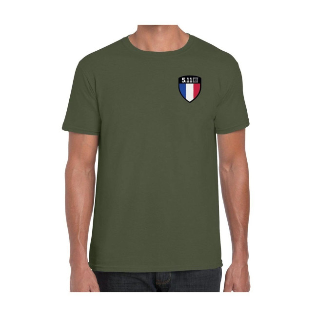 Koszulka Flag Shield France Zielona - 5.11 Tactical
