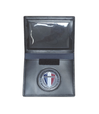Porte carte cuir format CB + Médaille Sécurité - Patrol