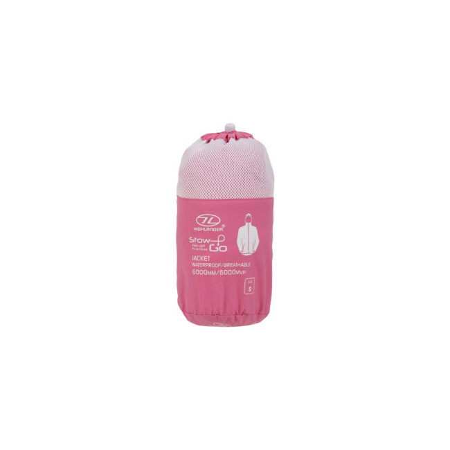 Stow & Go Wasserdichte Damenjacke - Rosa/Weiß - Highlander