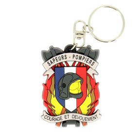 Porte Clés Souple Sapeurs Pompiers SP  Blason - Patrol Équipements