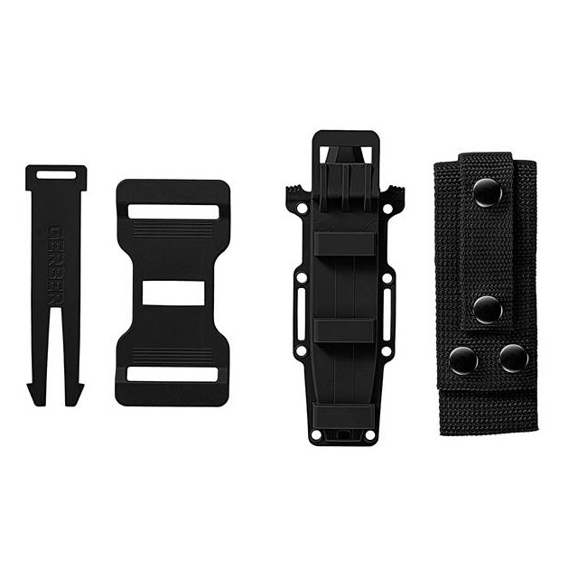 Mes Strongarm halfgekartelde rand - Zwart - Gerber
