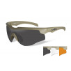 Lunettes de protection balistique Rogue Comm (kit 3 verres Gris/Incolore/Rouillé) - Tan - Wiley X
