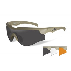 Lunettes de protection balistiques Rogue Comm tan écrans fumé/incolore/orange - Wiley X