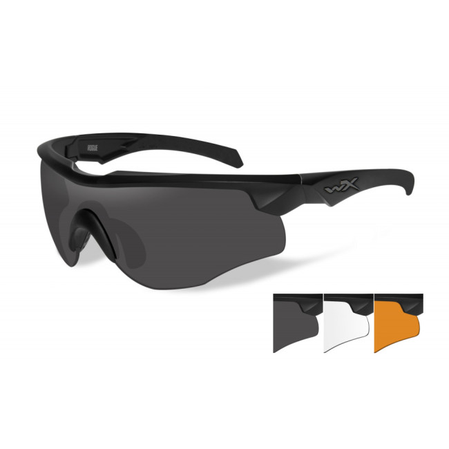 Lunettes de protection balistiques Rogue Comm noir écrans fumé/incolore/orange - Wiley X