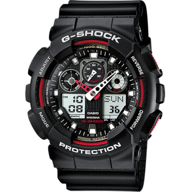 Montre G-Shock Classic GA-100 noir/rouge - Casio