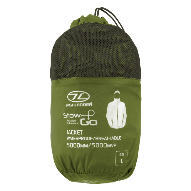 Waterdichte Stow & Go jas groen - Highlander