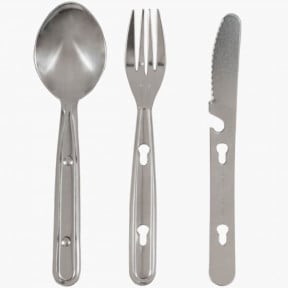 Clip kit mes vork lepel staal - Highlander
