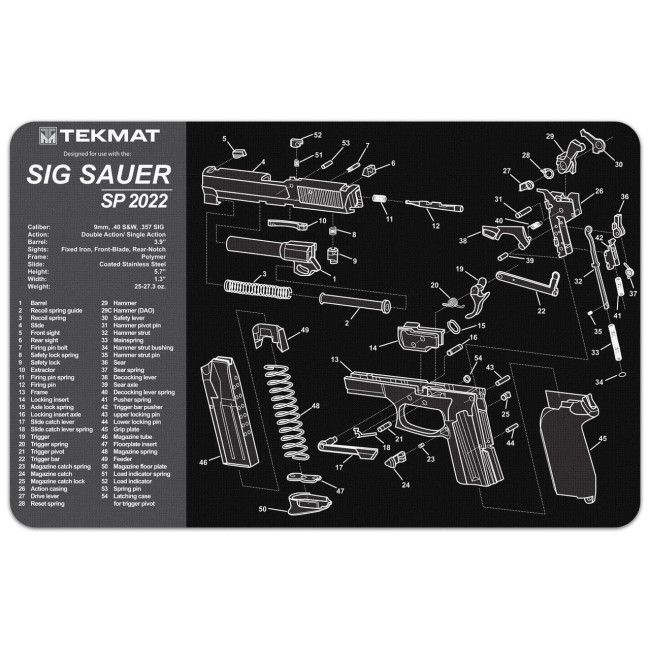 Tapis de démontage pour pistolet SP2022 - Tekmat Tapis de démontage pour pistolet SP2022 - Tekmat