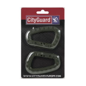 Set van 2 karabijnhaken groen - City Guard