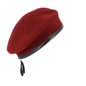 Béret Militaire Amarante Bord en Cuir - Patrol Équipements