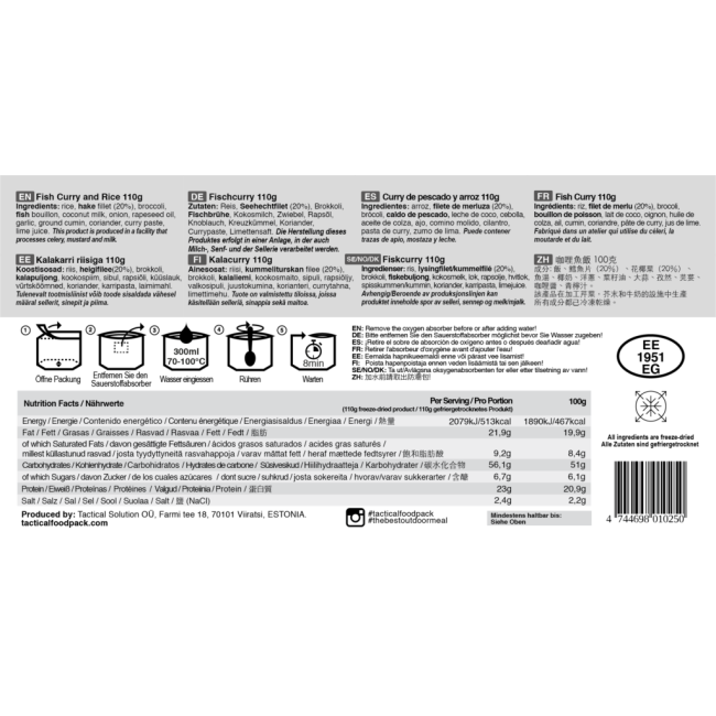 Vis curry - Tactical Foodpack