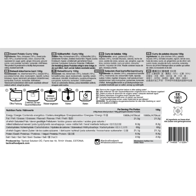 Batat z curry - Tactical Foodpack