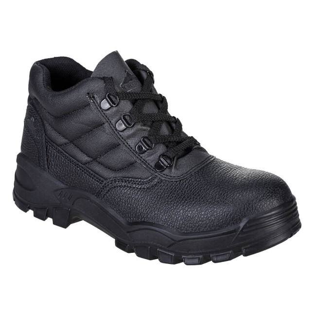 S1P Sicherheitsschuhe Schnürstiefel Schwarz - Portwest