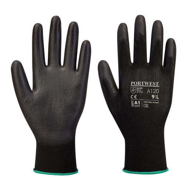 A120 - Gants Nylon enduits PU Noir - Portwest