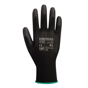 A120 - PU-beschichtete Nylonhandschuhe Schwarz - Portwest