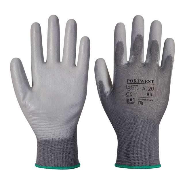 A120 - Nylon-Handschuhe mit grauer PU-Beschichtung - Portwest