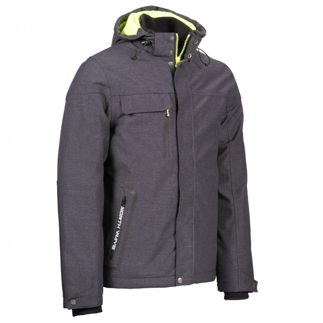 WASSERDICHTE STEPPJACKE GAROU GRAU MELIERT - North Ways