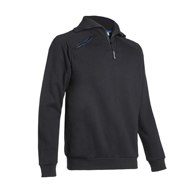 STRICKPULLOVER IM SWEATSHIRT-STIL LARGO SCHWARZ - North Ways