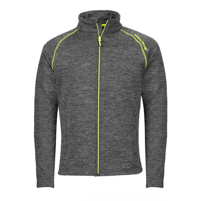VEST MET RITS LENNY GRIJS GEMÊLEERD EN FLUOR GEEL - North Ways