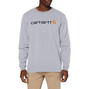 Core Logo Langarm-T-Shirt 104107 Heather Grey - Carhartt