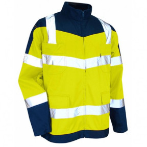 Zweifarbige HV-Jacke EN20471 Marine/Neongelb - PRECAUTION - LMA