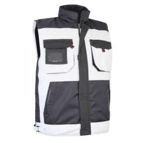 Bodywarmer type Peintre bicolore Blanc/Gris Nuit - PERCHE - LMA