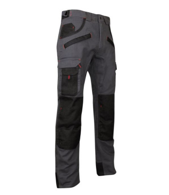 Pantalon de travail bicolore avec poches genouillères Gris Nuit/Noir - ARGILE - LMA