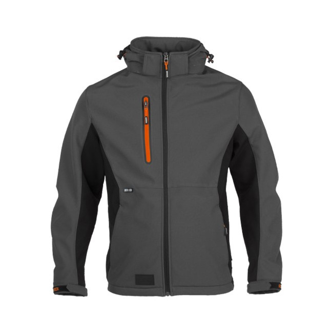 Softshell met capuchon TRYSTAN Antraciet/Zwart - Herock