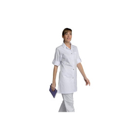 Tunique manches longues 100% coton BRITNEY Blanche - SNV
