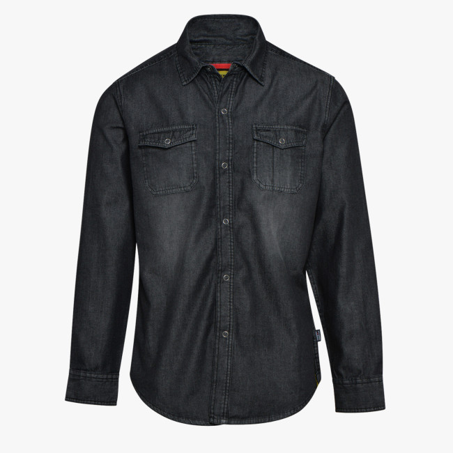 DENIM OVERHEMD VERWASSEN SHIRT DENIM ZWART VERWASSEN - Diadora