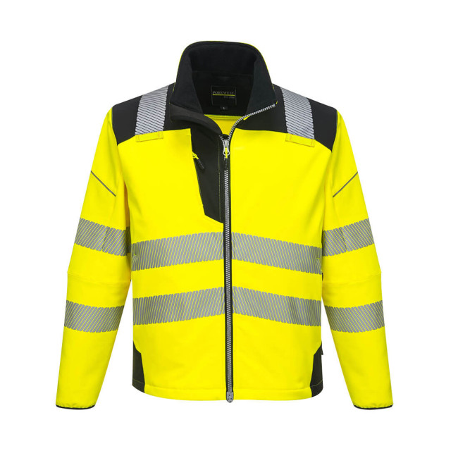Softshell HV Vest met Gesegmenteerde Banden PW3 Geel/Zwart - Portwest