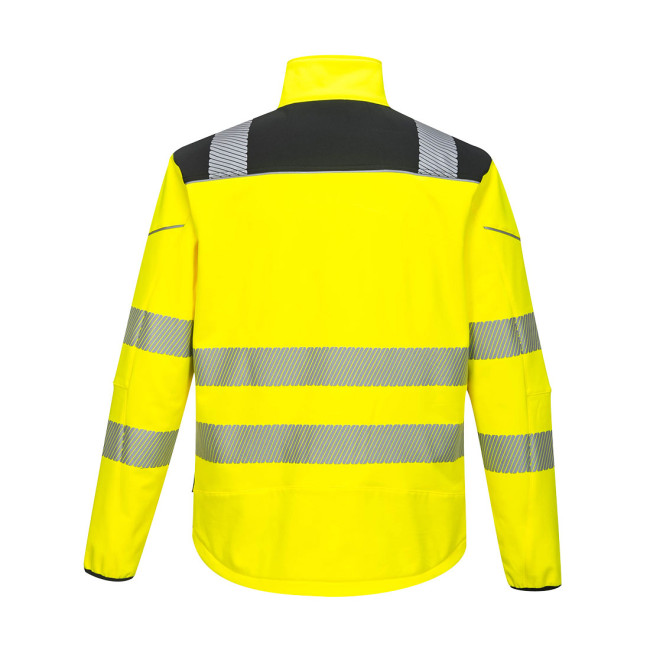 Hochsichtbare Softshell-Jacke mit segmentierten Streifen PW3 Gelb/Schwarz - Portwest