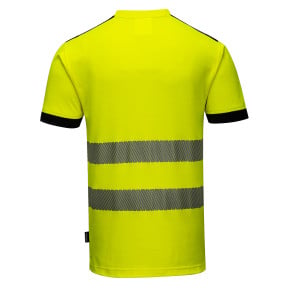 Warnschutz-T-Shirt Gelb und Schwarz mit segmentierten Streifen T181 - Portwest