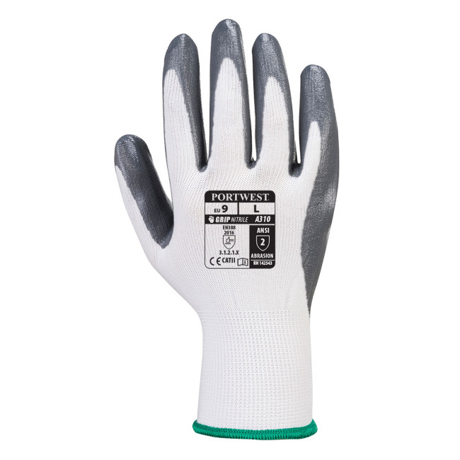 PU gecoate handschoen A310 NITRILE GRIP Grijs/Wit - Portwest