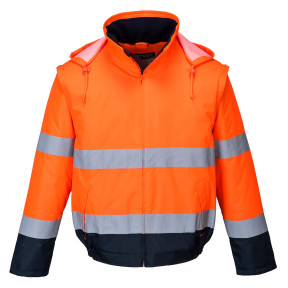 2-in-1 Warnschutzjacke mit Fleecefutter C464 Orange/Marine - Portwest