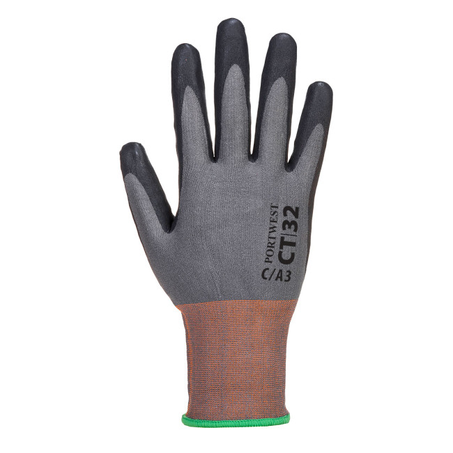 Gant Anticoupure niveau C avec mousse nitrile Gris/Noir - Portwest