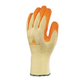 GEBREIDE POLYKATOEN HANDSCHOEN MET LATEX GECOATE PALM Geel/Oranje - DELTA PLUS