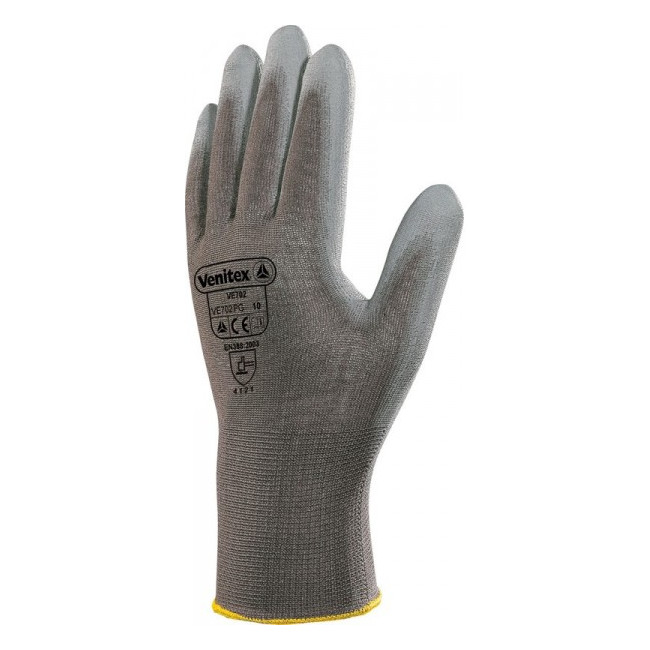 POLYESTER-STRICKHANDSCHUH MIT PU-BESCHICHTUNG Grau - DELTA PLUS