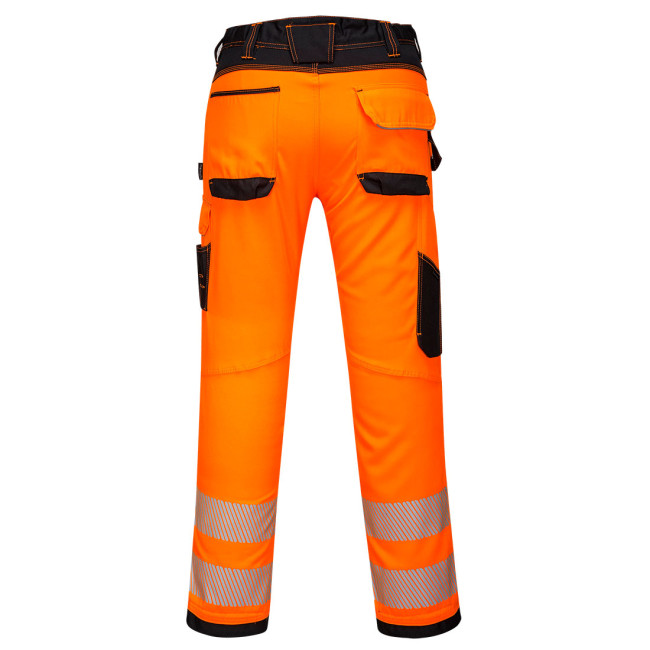 Spodnie robocze Wysokiej Widoczności WORK PW340 Pomarańczowe/Czarne - Portwest