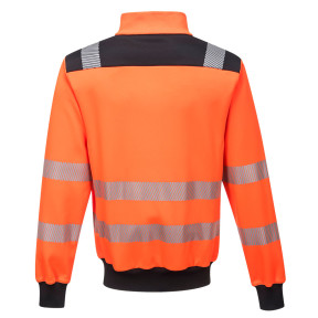 Sweat zippé de travail Haute Visibilité PW370 Orange/Noir - Portwest