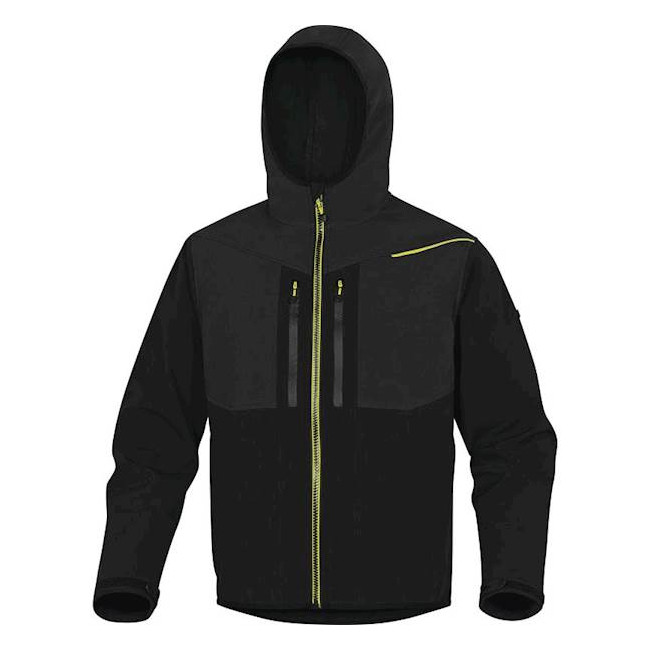 KURTKA SOFTSHELL POLIESTER ELASTAN 3 WARSTWY LAMINOWANE Czarna/Żółta - DELTA PLUS