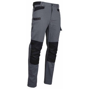 Pantalon de travail PONCE Gris avec poches genouillères 100% coton - LMA